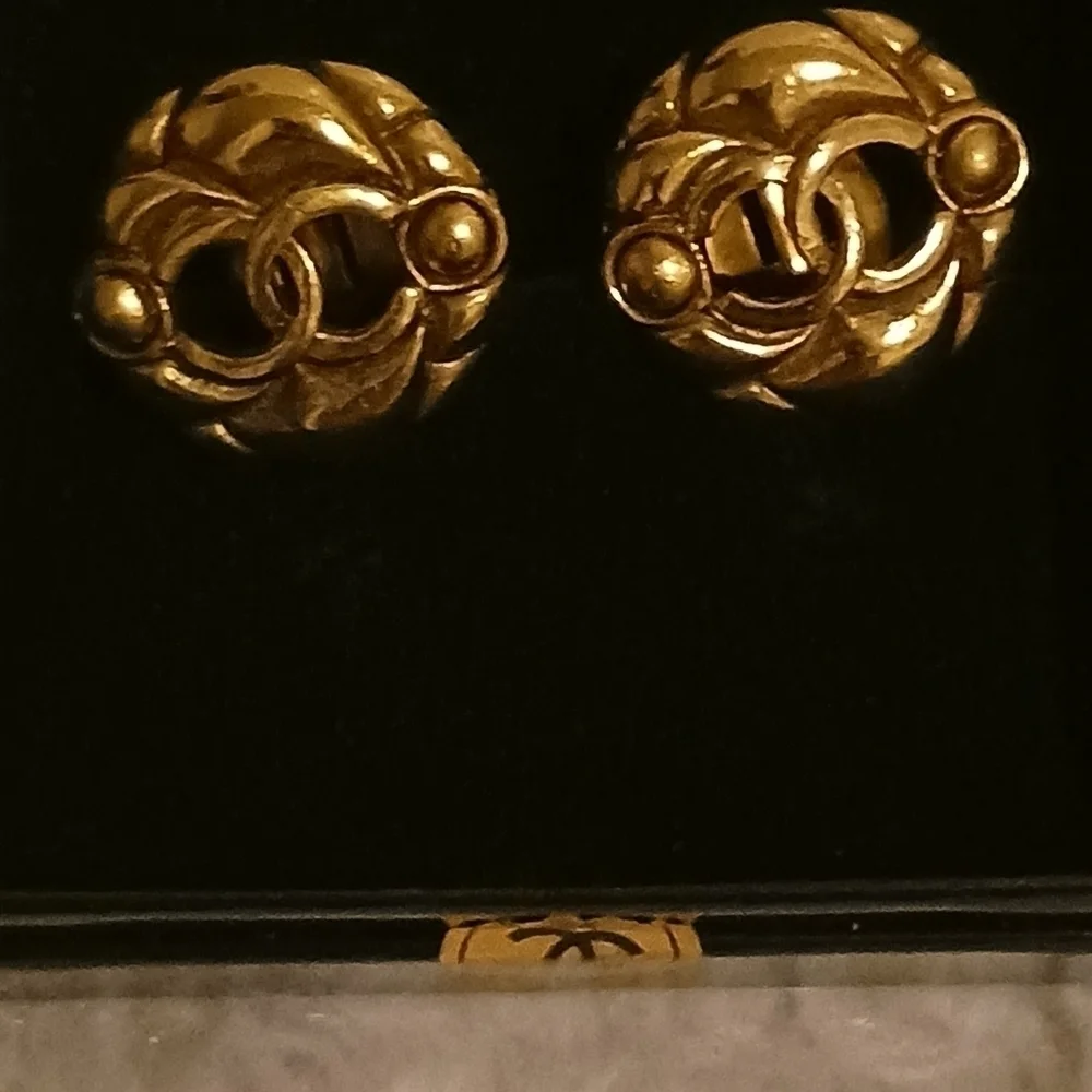 Chanel 24k gold plated earrings
